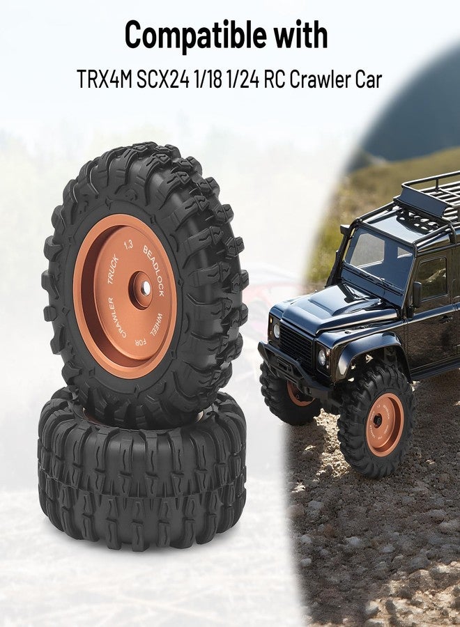 daitoku 1.3 Beadlock Wheels and Tires, daitoku 1.3" RC Car Tires Aluminum Wheels Rims for TRX4M SCX24 1/18 1/24 RC Crawler - Image 3